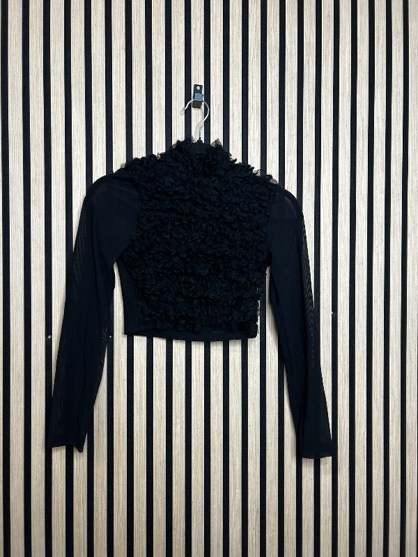 Kiki svartur siðerma crop bolur
