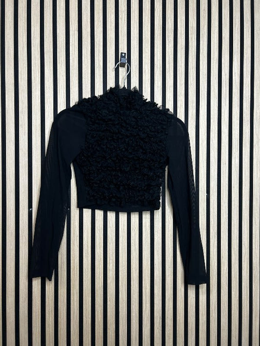 Kiki svartur siðerma crop bolur