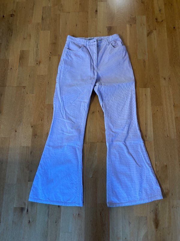 Vintage flauelsbuxur- ljósbleikar