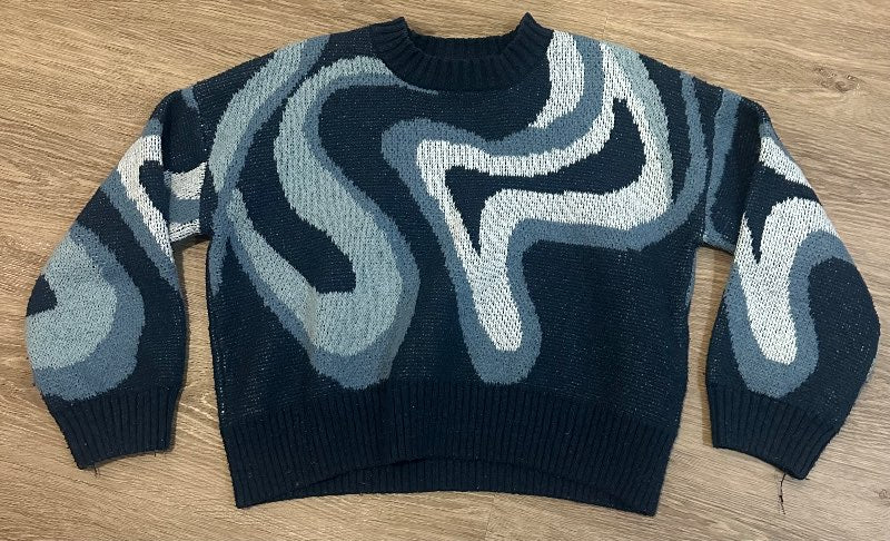 Blá Swirl peysa