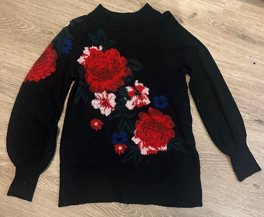 Ginatricot prjónapeysa með blómum