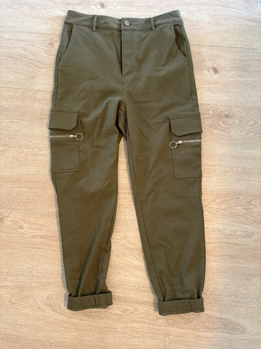 Grænar cargo buxur