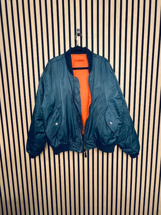 Vintage bomberjakki blár/orange