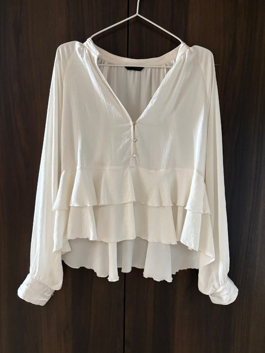 Zara xl hvít blússa