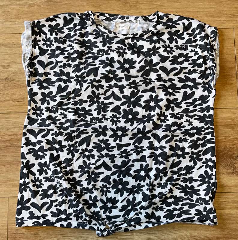 Girls Grey Flower Tee