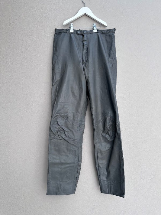 vintage leðurbuxur gráar