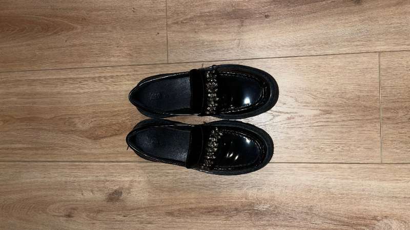 Black patent dress loafers