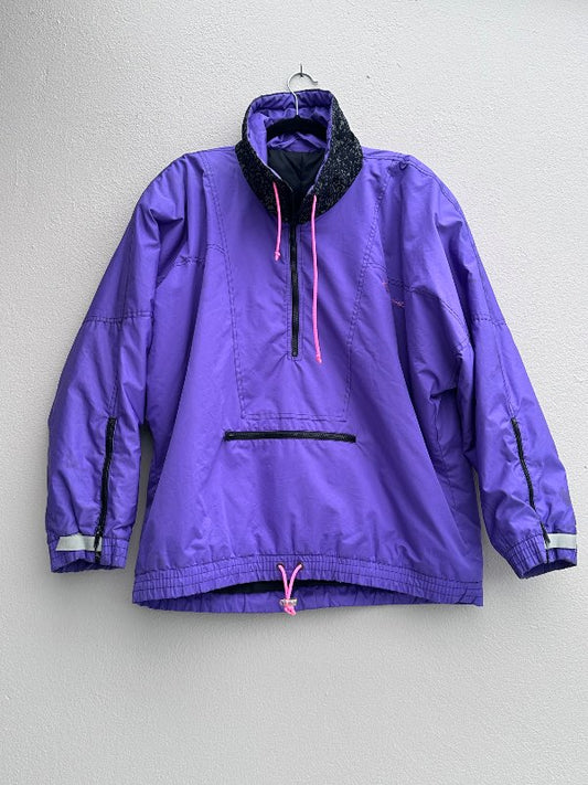 vintage 80' anorakkur fjólublá