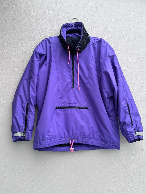 vintage 80' anorakkur fjólublá