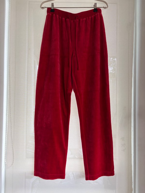 Urban outfitters Rauðar velour buxur