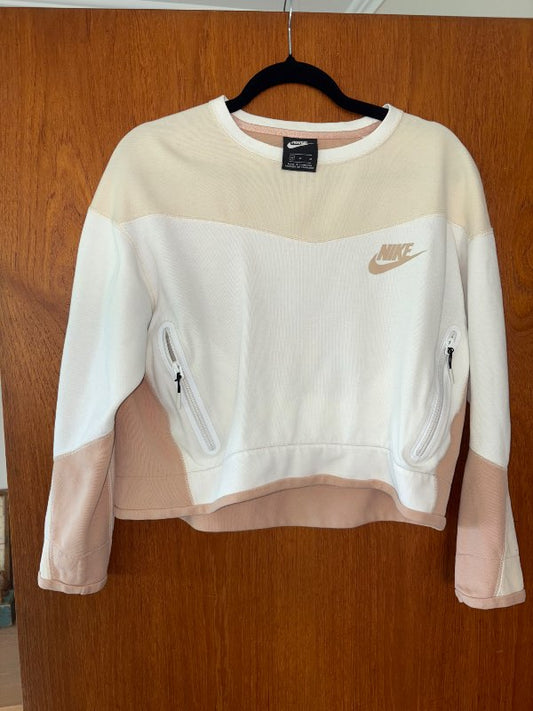 nike hvít og bleikur peysa
