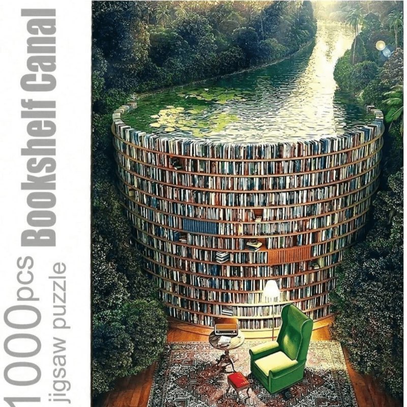 1000 bita púsl - Bookshelf Can