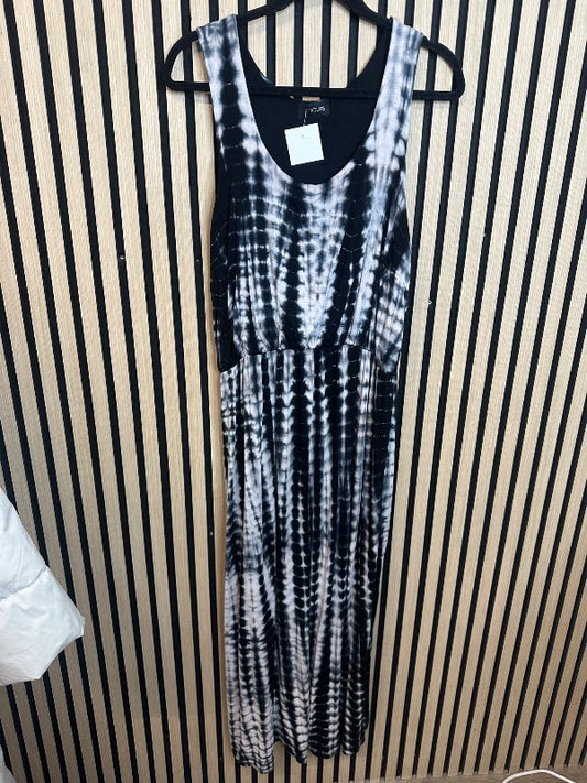 Blátt/Hvítt Hlýrakjóll