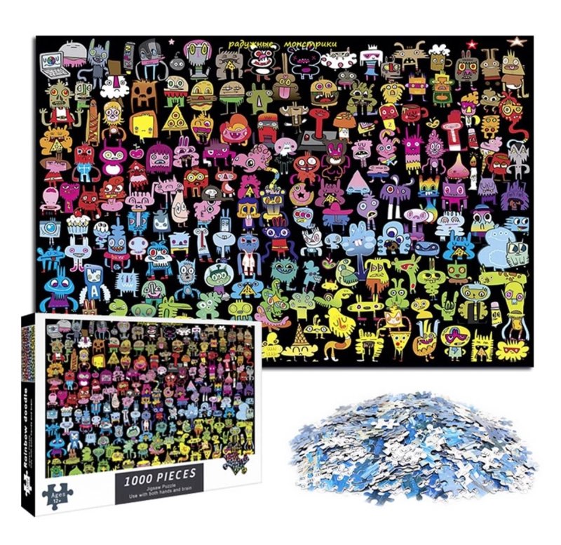 1000 bita púsl - animal doodle
