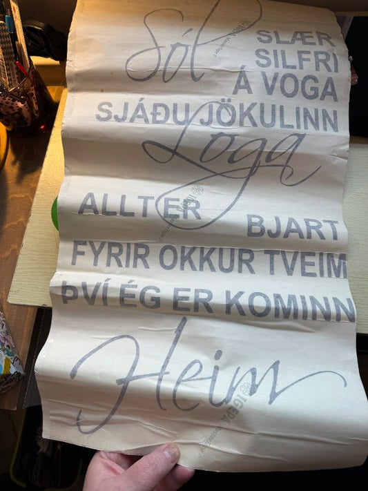 Límmiði á vegg-ég er kominn heim