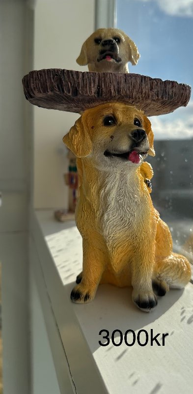 2 hundar stytta m.bakka ljós