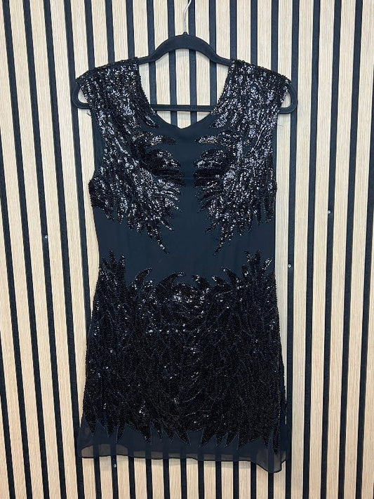 MANER Pallíettukjóll svartur