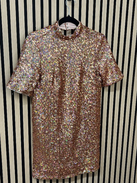 H&M Kjóll gylltur/pal