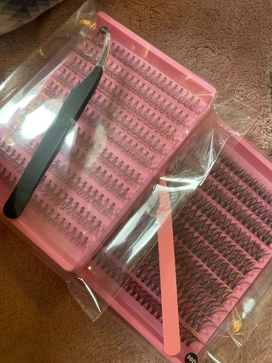 Cluster eyelashes+ tweezer