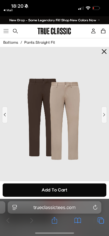 TrueClassic chino buxur brúnar