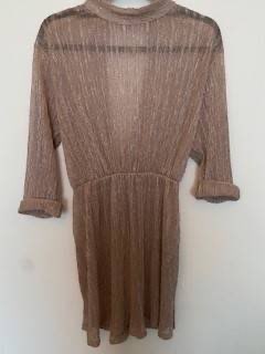 Bleik kjóll /glitþræð.op í bak