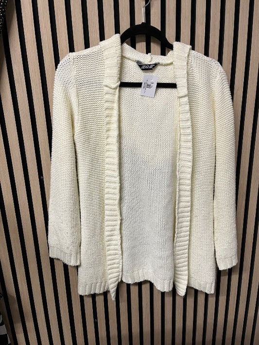 hvít cardigan með hettu, zoe