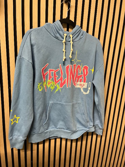 blá graphic hettupeysa bershka