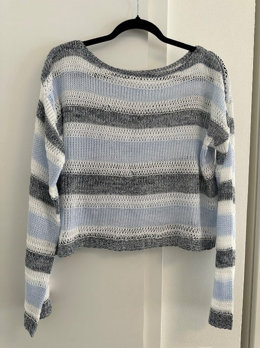 Hvít/blá pull