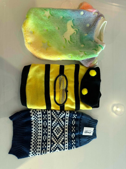 Blá munstur peysa L