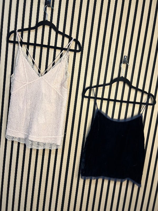 H&M toppur bleikur blúnda