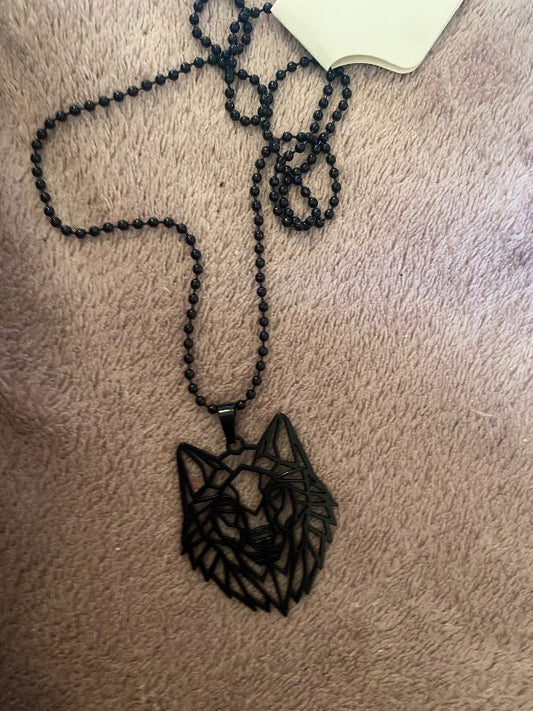 Stainless steel svart hálsmen