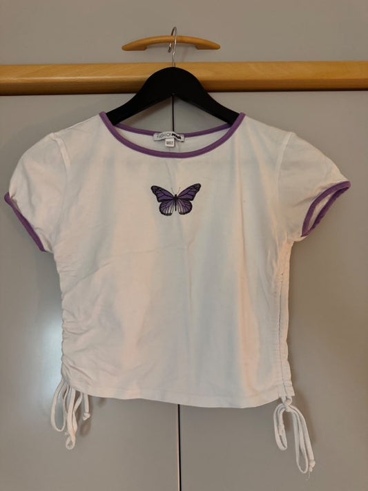 Bolur hvítur m/fiðrildi