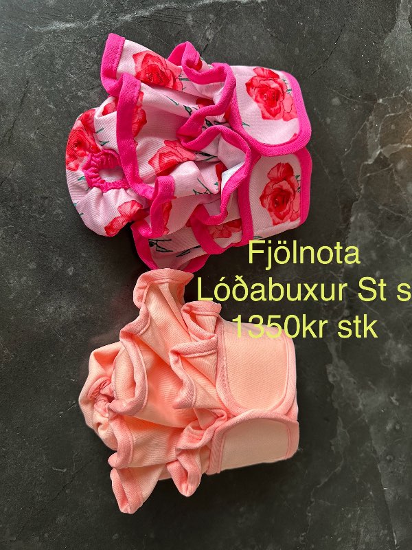 Ný lóða buxur kóral litaðar S