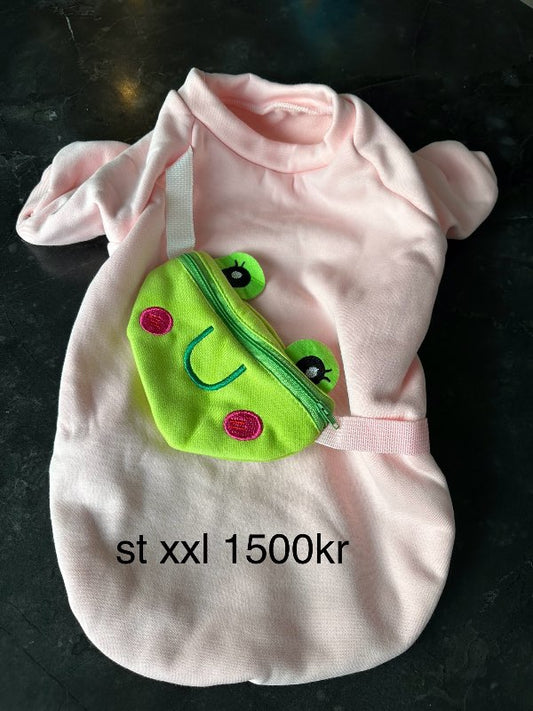 Bleik peysa m.froska tösku XXL