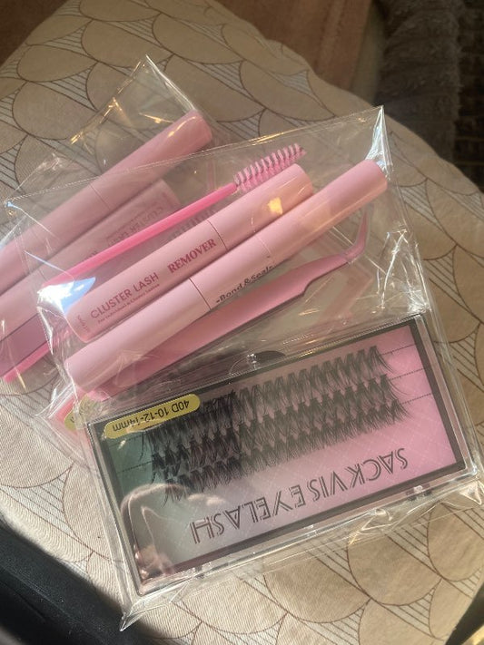 Clusters eyelashes sett