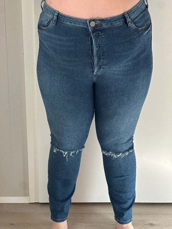 Þröngar gallabuxur með rifum