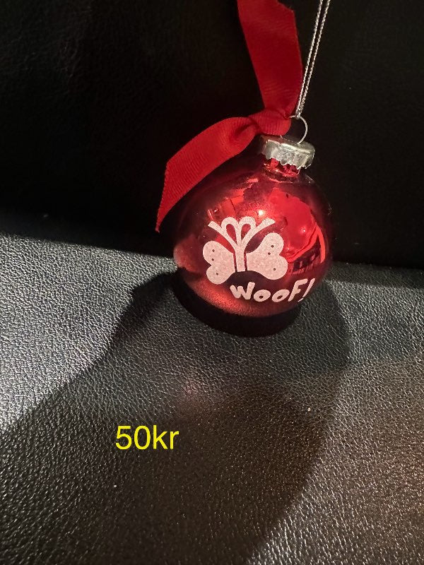 Woof jólakúla rauð