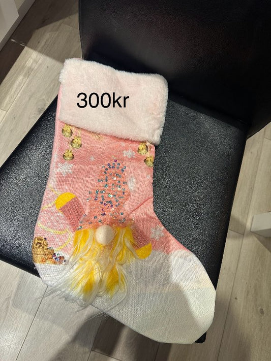 Bleikur stór jólasokkur