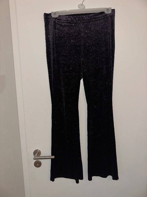 Fjólubláar glimmer buxur