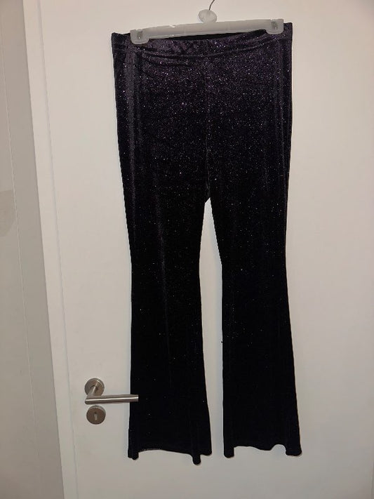 Fjólubláar glimmer buxur