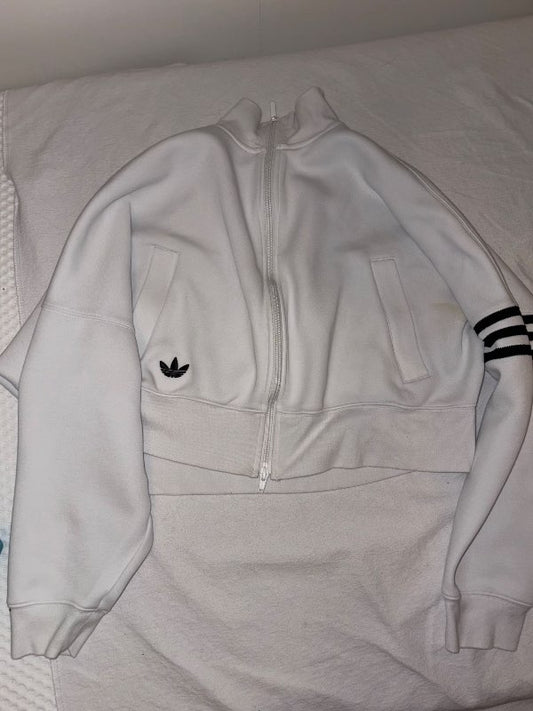 Renndu Adidas stutt peysa hvít