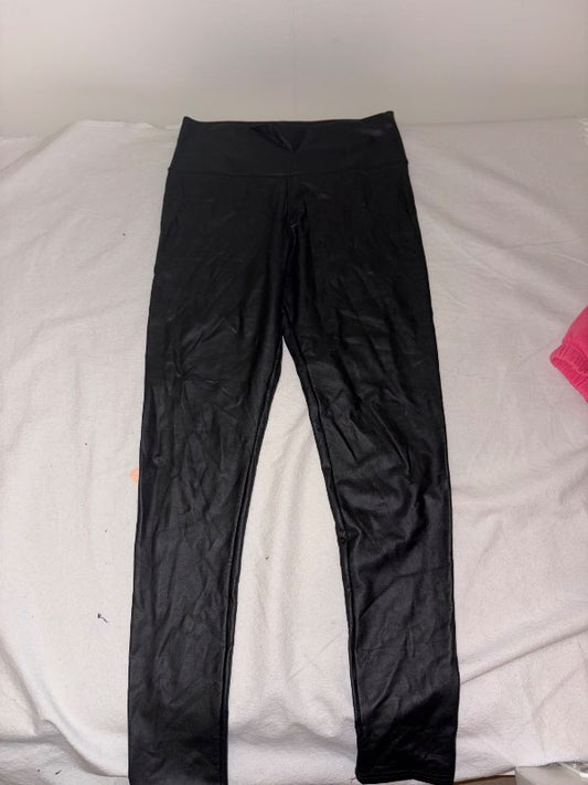 Svartar Pleður leggings
