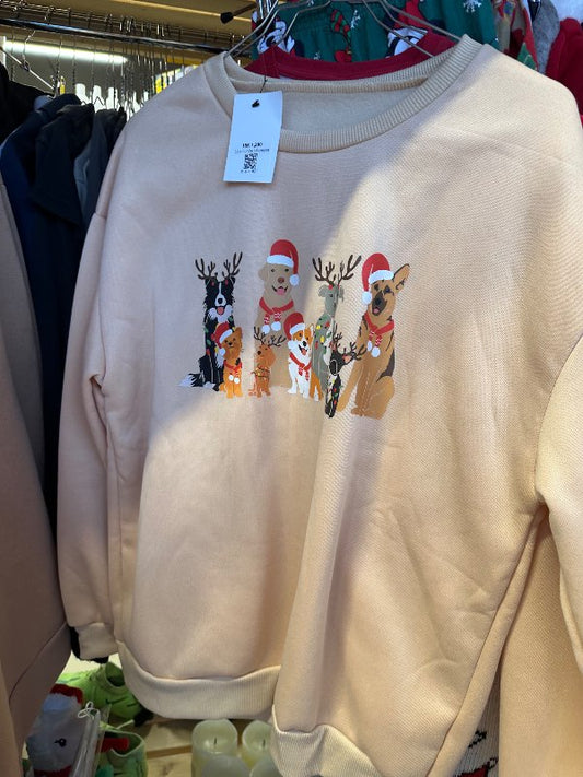 Ljós hunda jólapeysa