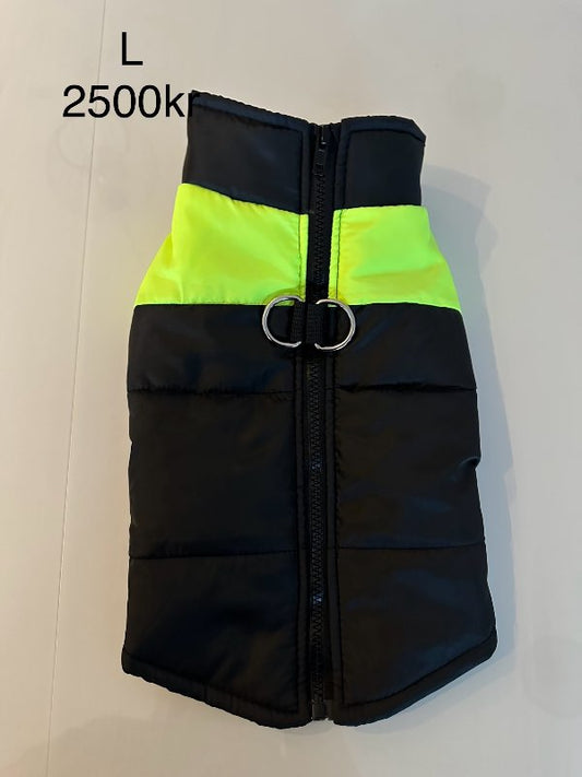 Svört+gul úlpa/vesti L