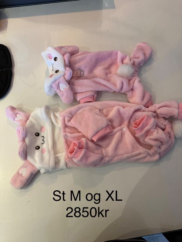 Bleikur galli með eyrum og slaufu XL