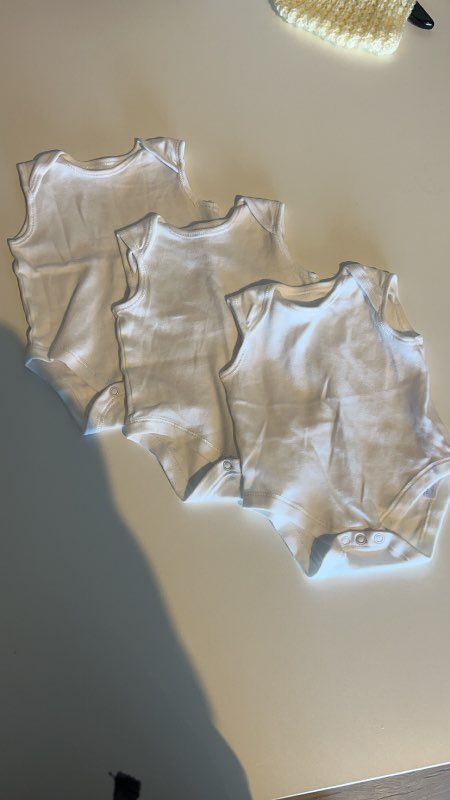 Samfellur hvítar hlíra 3stk