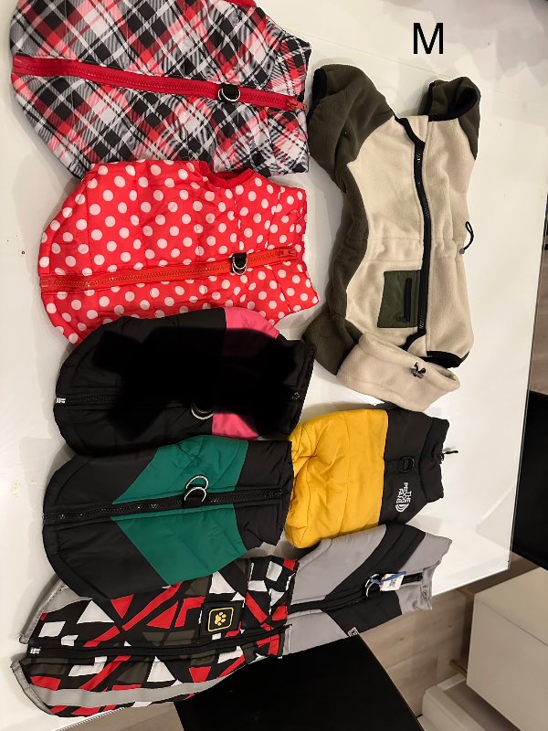 Rauð doppótt úlpu vesti M