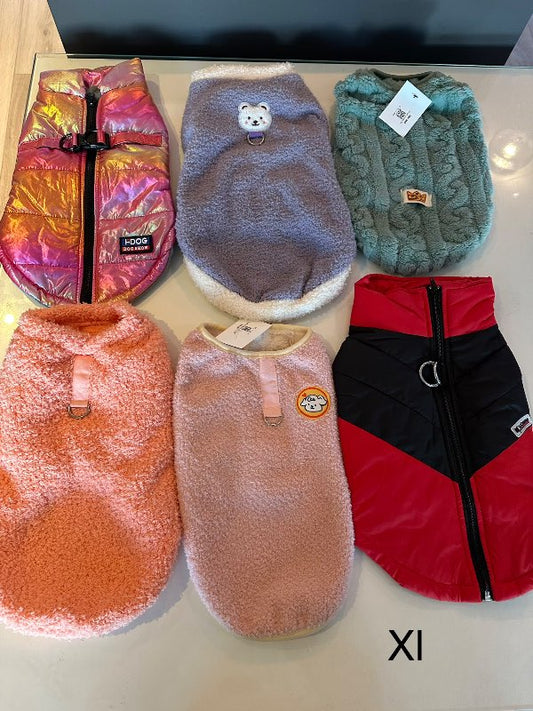 Bleik úlpa (smá marglit) með flís