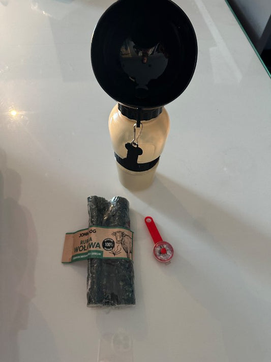 Ferðaflaska með dalli hunda glær