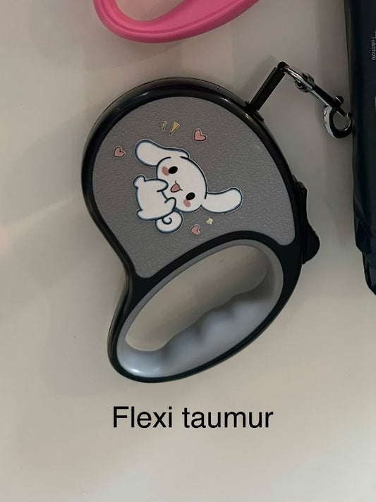 Nýr grár flexi taumur með kanínu